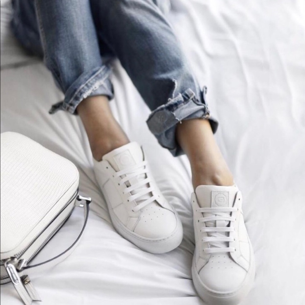 Greats Brooklyn Royale Leather Sneakers in Blanco size 8.5/38.5